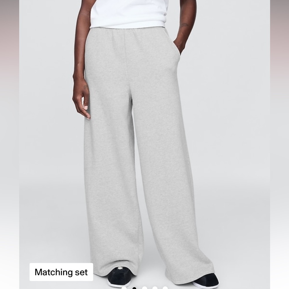 Gap VintageSoft Women's Gray Wide-Leg Sweatpants Medium - Picture 2 of 4